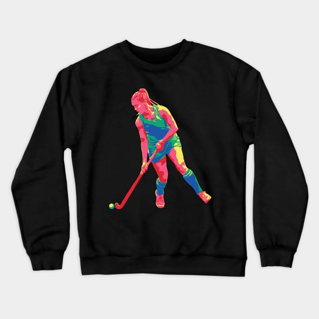 Field Hockey Player: Vibrant Crewneck Sweatshirt by ziafrazier